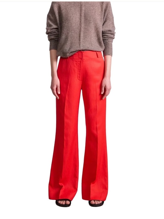 Apiece Apart Pants - NWOT Apiece Apart Adi Wide Leg Trouser tiger lily red orange linen blend size 0